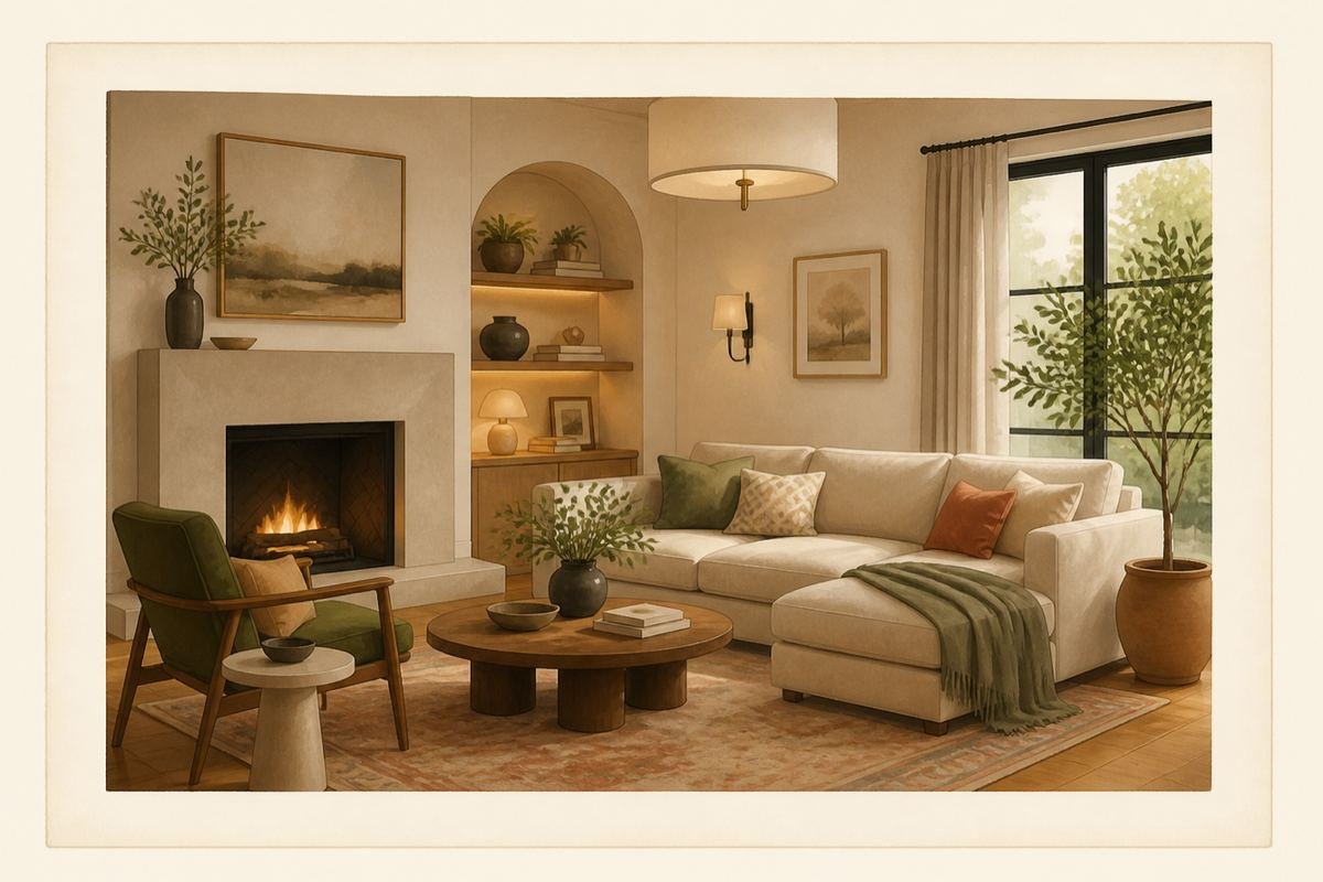 Finished interior presentation board