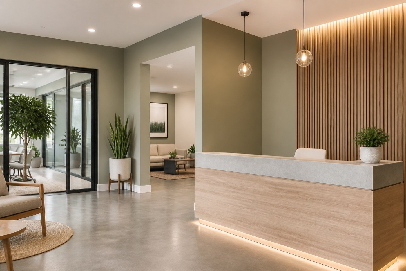 Finished commercial office reception