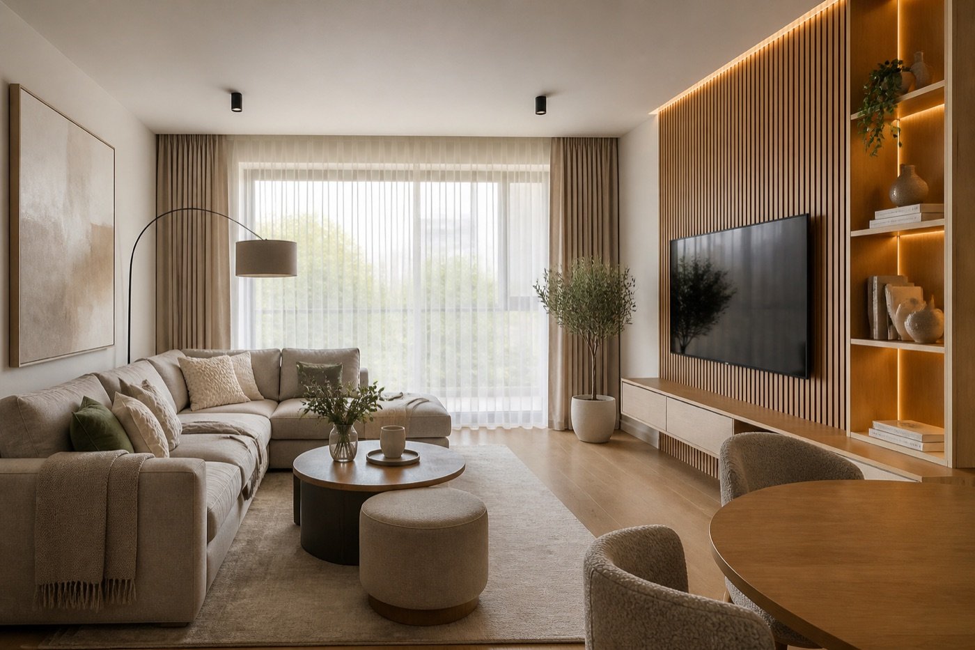 Finished residential living room