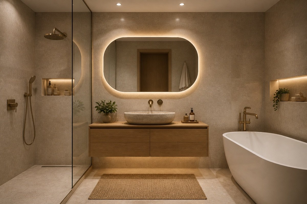 Finished residential bathroom
