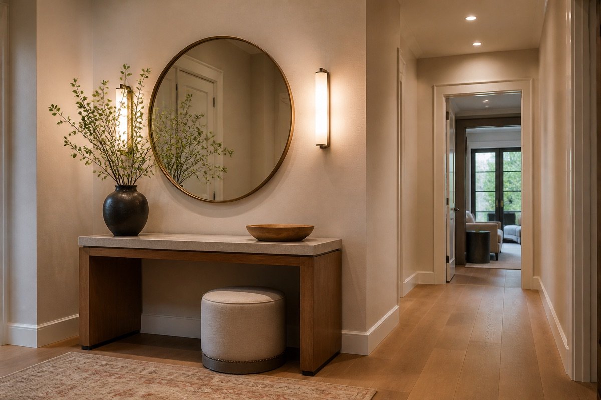 Finished residential entry hallway