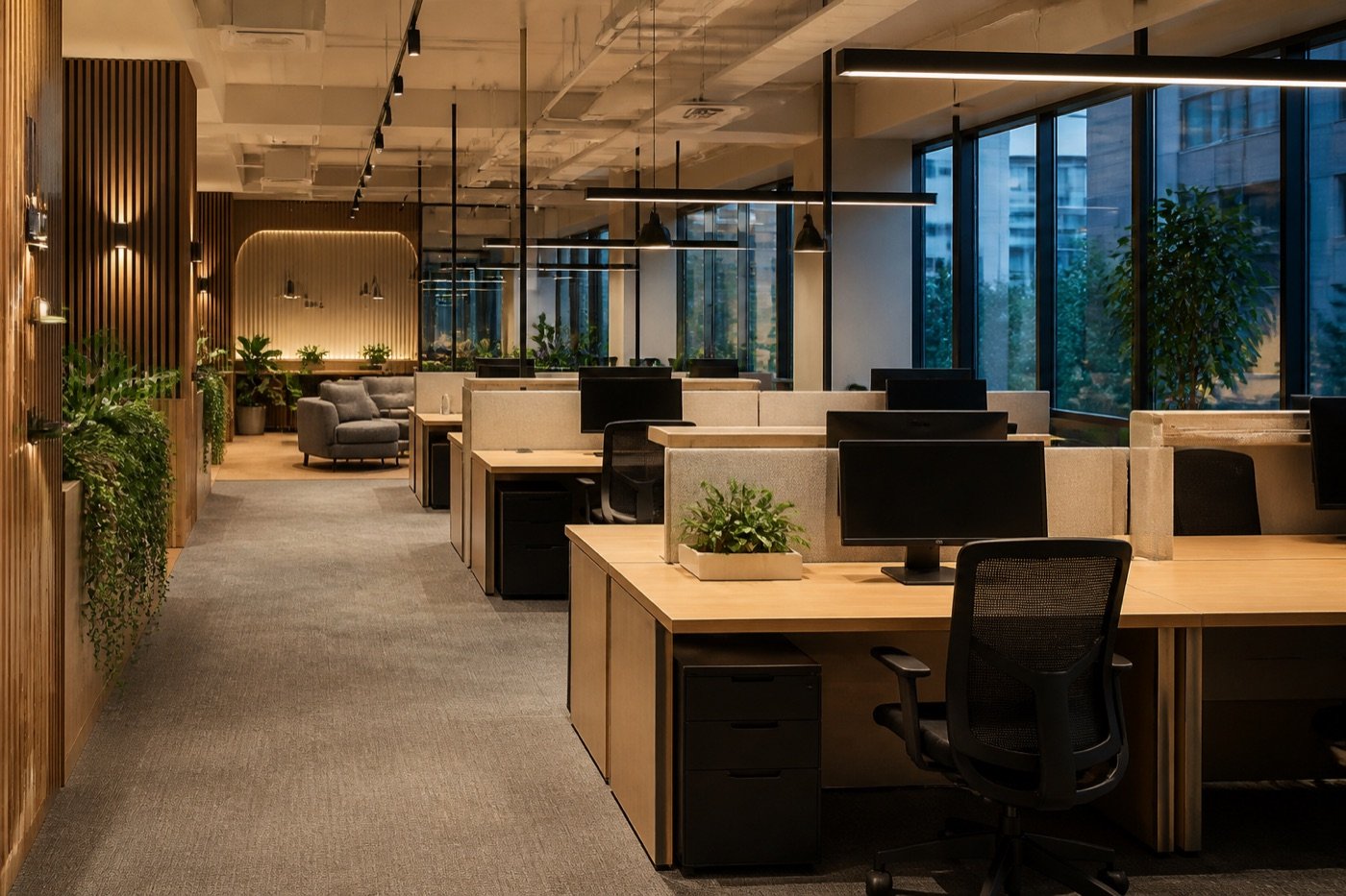 Commercial office interior overview